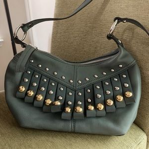 ⭐️⭐️SOLD⭐️⭐️ NWOT B Makowsky studded crossbody slate blue gray leather